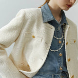 Soft Denim Casual V-Neck Jacket