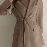 Belted Loose Fit Straight Blazer