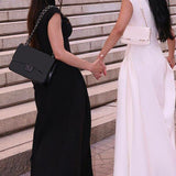Solid Sleeveless Ruched Waist Elegant Dress