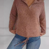 Casual Drawstring Pullover Sweater