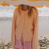 Casual Solid Buttoned Long Sleeve Knit Cardigan