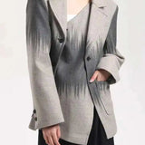 Irregular Button Woolen Blazer