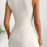 Casual Sleeveless Knit Sweater