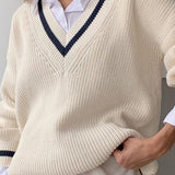 Slim Fit Color Block Knit Sweater