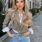 Plaid Short Casual Blazer