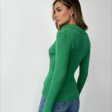 Slim Fit Polo Knit Sweater