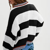 Loose Fit Striped Pullover Sweater