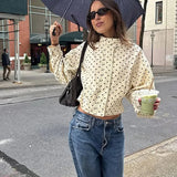 Contrast Polka Dot Casual Jacket