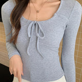 Bow Tie Ribbed Knit Sweater