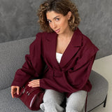 Long Sleeve Lace-up Office Blazer