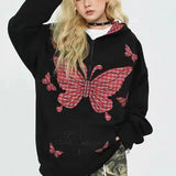 Gothic Butterfly Print Hoodie