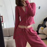 Romantic Striped Minimalist Two Piece Set