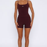 Keep Up High Waisted Shorts 4" Merlot