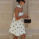 Fashionable Polka Dot Strapless Mini Dress