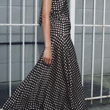 Polka Dot Halter Neck Maxi Dress