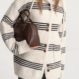 Colorblock Striped Hooded Sweater