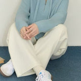 Drawstring Hooded Knit Sweater