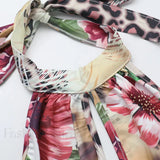 Backless Neck Print Spice Girl Hollow Floral Dress