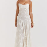 Lace Tie-Strap Romantic Maxi Dress
