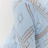 Knit Argyle Jacquard Long Sleeve Maxi Dress
