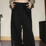 Hip Hop Letter Graphic Baggy Sweat Pants