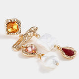 Baroque Colorful Gem Pearl Earrings