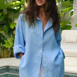 Fashion Solid Loose Casual Commuter Blouse