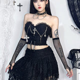 Gothic Sexy Harajuku Strapless E Girl Grunge Crop Top