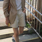 Retro Khaki Linen Blazer