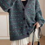 Plus Size Striped Knit Sweater