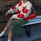 Pullover Floral Detail Sweater