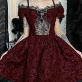 Mini Party Aesthetic One Shoulder Strap Sexy Lace Cutouts Elegant A-Line High Waist Prom Y2K Grunge Clubwear Dress