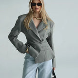 Single Button Lapel Blazer