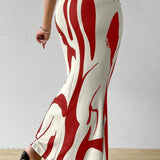 Zebra Print High Waist Bodycon Mermaid Maxi Skirt