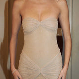 Strapless Backless Mermaid Maxi Dress
