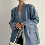PU Leather Oversized Casual Blazer