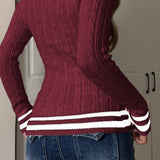 V-Neck Long Sleeve Knit Sweater