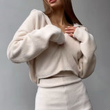 Fuzzy Solid Cardigan Tank Three Piece Set