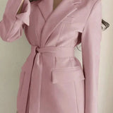 Belted Loose Fit Straight Blazer