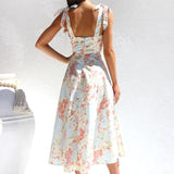 Beata Printed Strap Midi Dress
