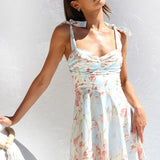 Beata Printed Strap Midi Dress