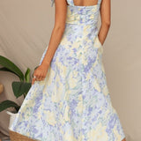 Beata Printed Strap Midi Dress