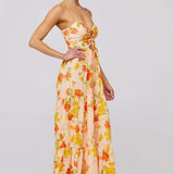 Beverly Printed Cut-out Maxi Slip Dress