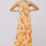 Beverly Printed Cut-out Maxi Slip Dress