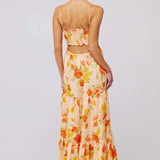 Beverly Printed Cut-out Maxi Slip Dress