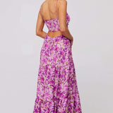 Beverly Printed Cut-out Maxi Slip Dress