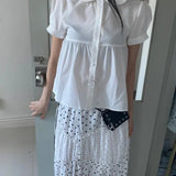 Kawaii Retro Polka Dot Ruffle Trim Mini Skirt