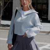 Zip Neck Knit Sweater