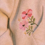Loose Embroidered Pullover Hoodie