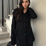 Slim Fit V Neck Blazer Two Piece Set